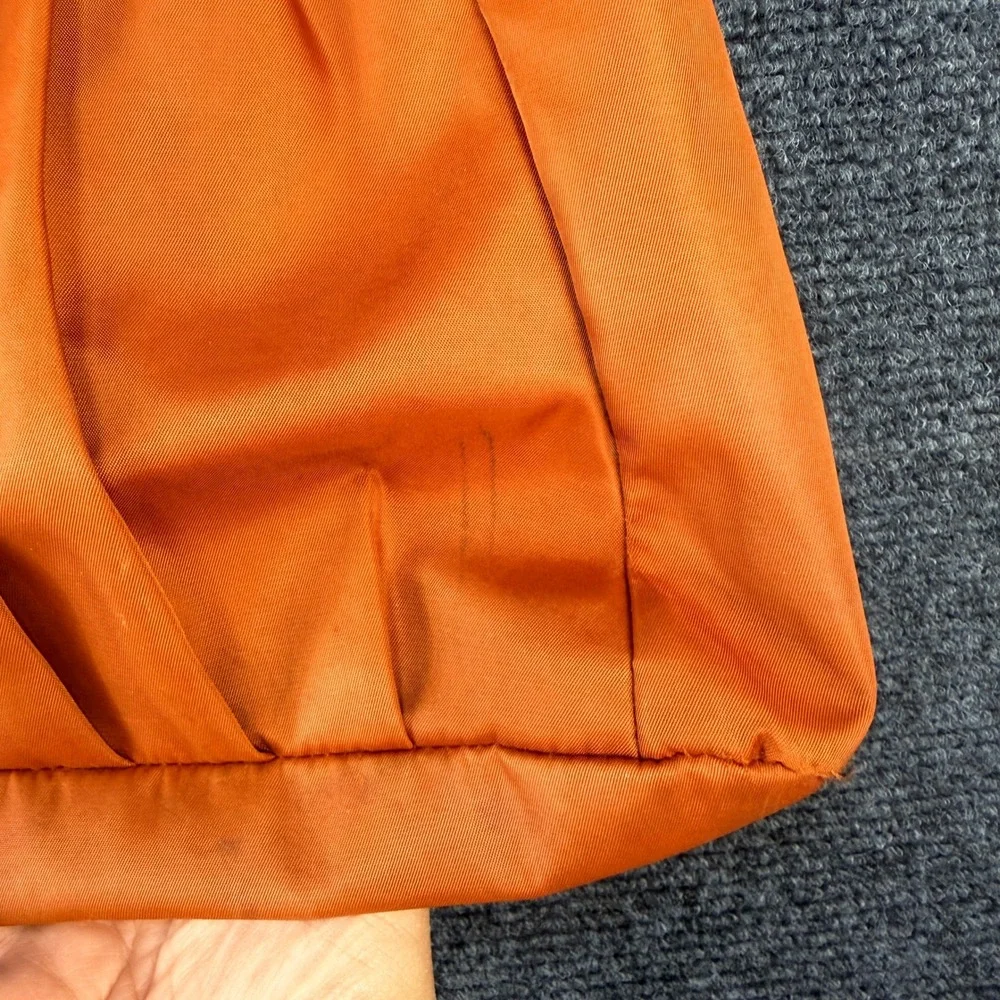 Baggallini Y2K Burnt Orange Nylon Hobo Bag Brown Leather Trim Pleated ManyPocket